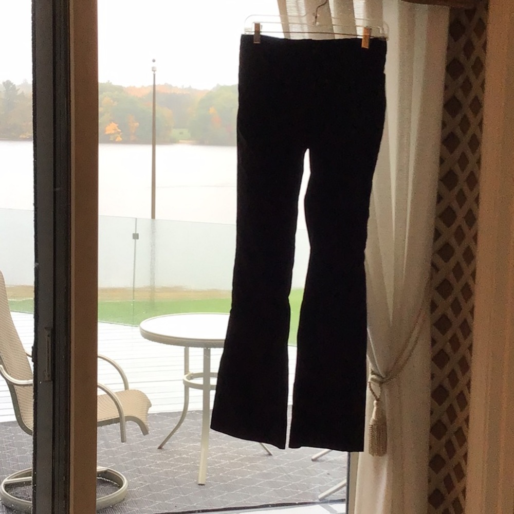 Black bootleg corduroy pants with pockets